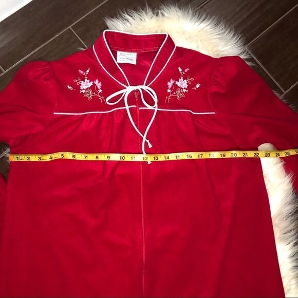 JCP vintage cranberry 3/4 zip robe sz large - Picture 6 of 6